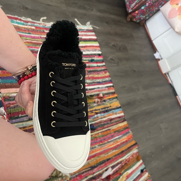 Tom Ford AUTHENTIC with tags sued leather shearling low top shoes - Picture 8 of 15